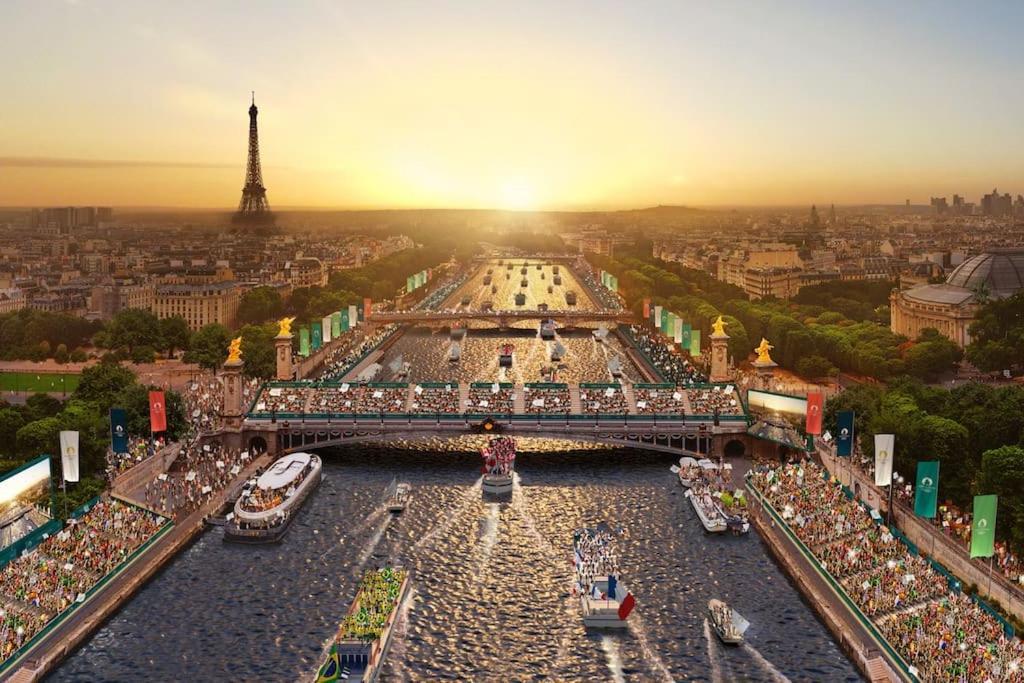 Grand Appt Proche Paris Parking Apartment Обервил Екстериор снимка